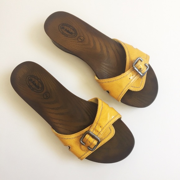 dr scholl's yellow sandals